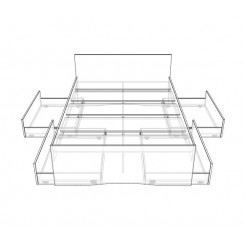 Double bed with 4 x under bed drawers modification